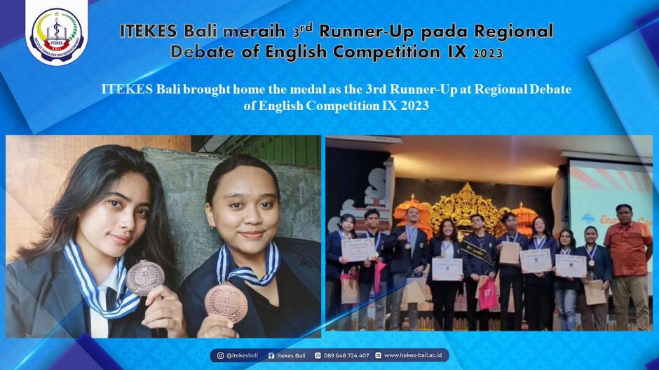 ITEKES Bali meraih 3rd Runner-Up pada Regional Debate of English Competition IX 2023